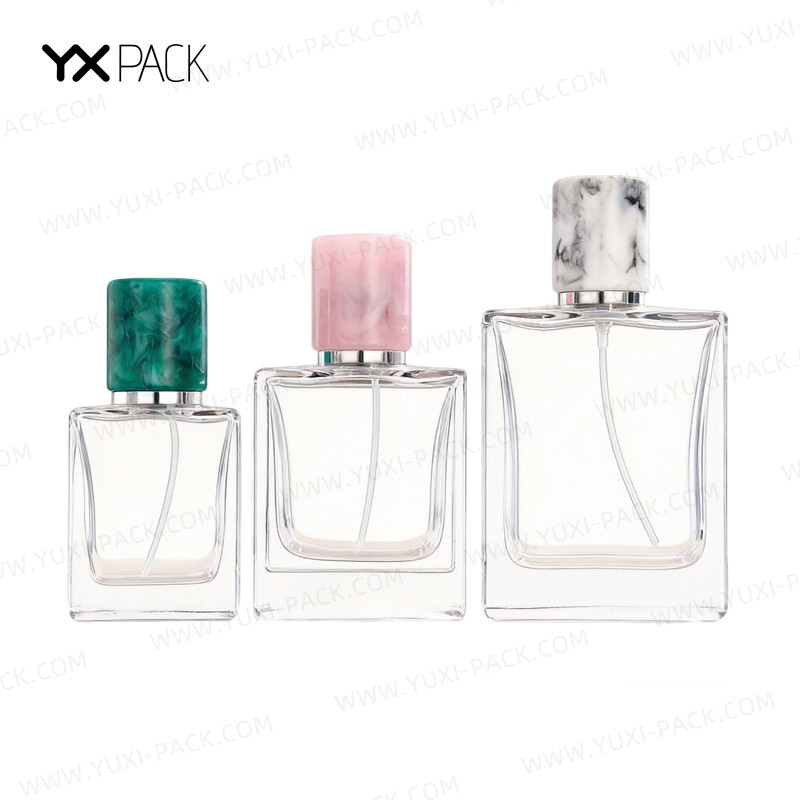 30ml 50ml 100ml Square Glass Perfume Bottle with Sparyer